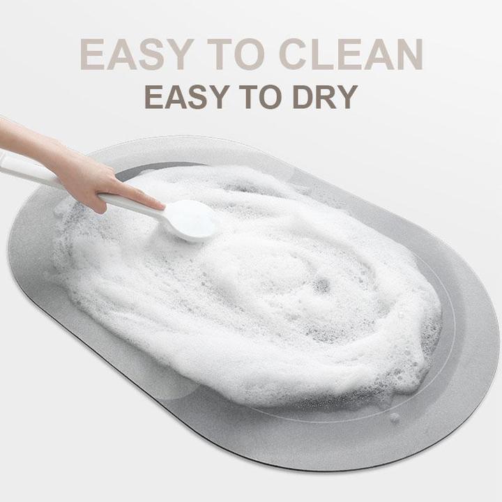 Quick-drying, Super Absorbent Bath Mat - AquaComfort-Blue-Oval-15.75*31.49 inches-Nora Luxe