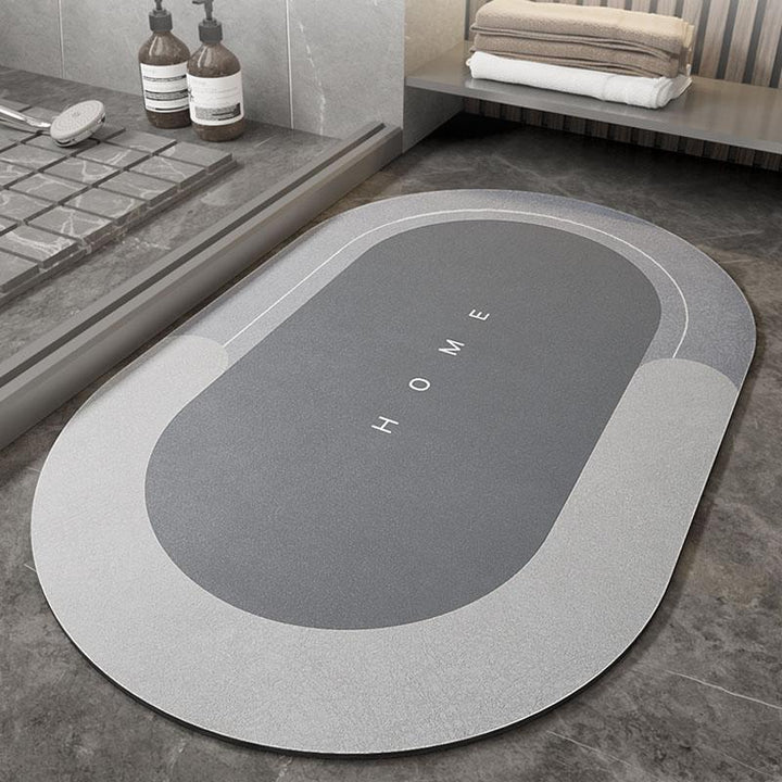 Quick-drying, Super Absorbent Bath Mat - AquaComfort-Blue-Oval-15.75*31.49 inches-Nora Luxe