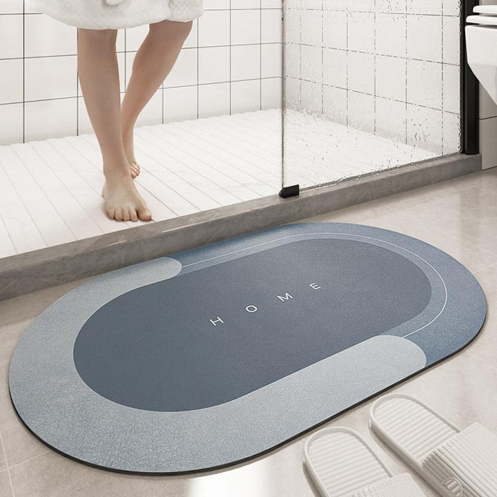 Quick-drying, Super Absorbent Bath Mat - AquaComfort-Blue-Oval-15.75*31.49 inches-Nora Luxe