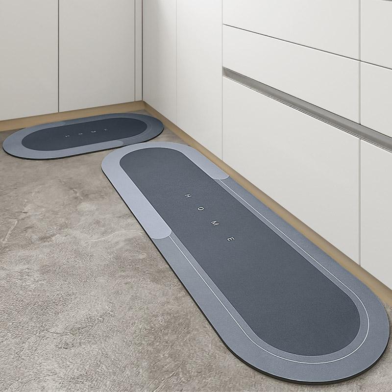 Quick-drying, Super Absorbent Bath Mat - AquaComfort-Blue-Oval-15.75*31.49 inches-Nora Luxe