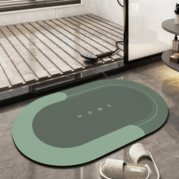Quick-drying, Super Absorbent Bath Mat - AquaComfort-Green-Oval-15.75*31.49 inches-Nora Luxe