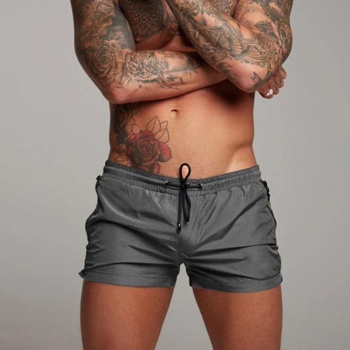 Quick-Drying Swim Shorts for Men | Aqua Di Man Stretch Shorts-Dark grey-S-Nora Luxe