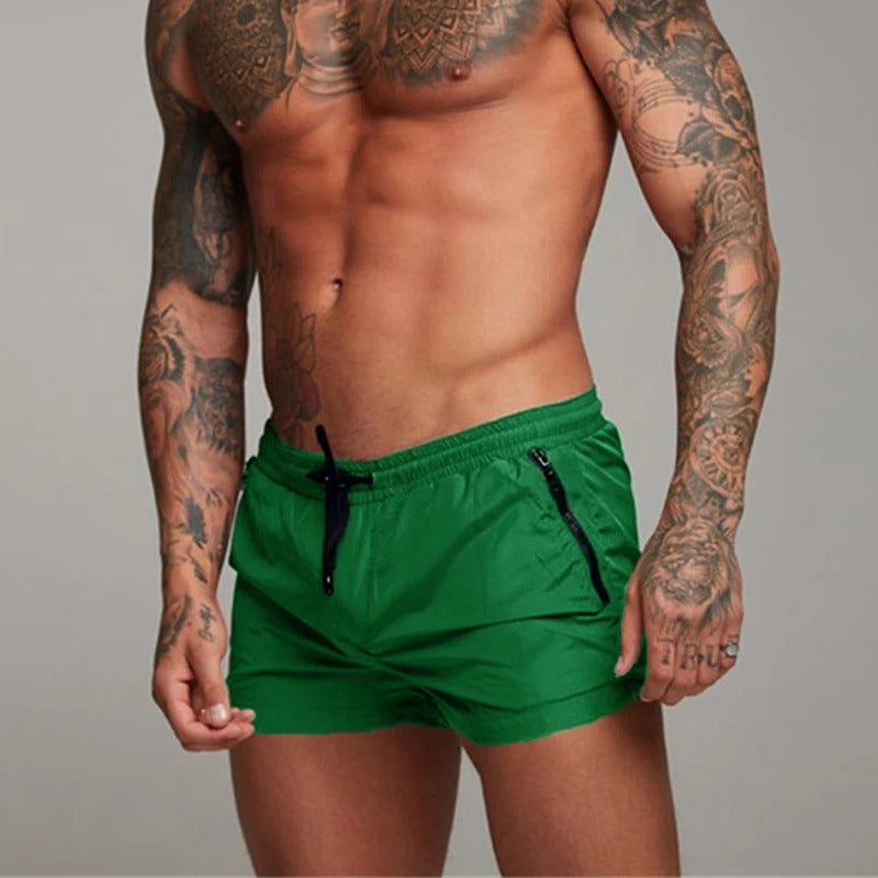 Quick-Drying Swim Shorts for Men | Aqua Di Man Stretch Shorts-Green-S-Nora Luxe