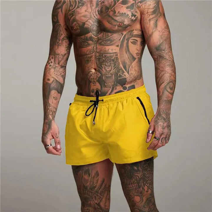 Quick-Drying Swim Shorts for Men | Aqua Di Man Stretch Shorts-Yellow-S-Nora Luxe