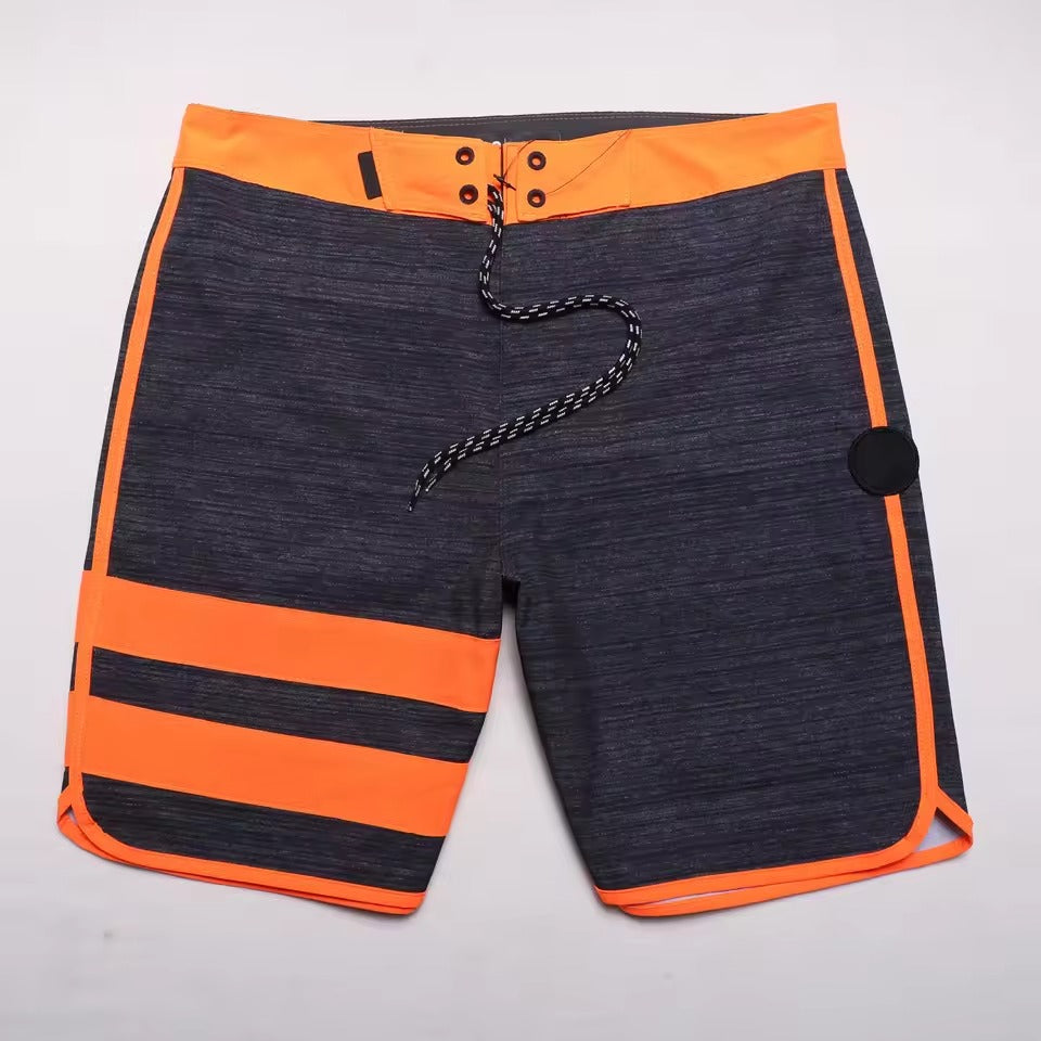 Quick-drying & Water-repellent Men's Surf Shorts - Lennox-Gray-Orange-S-Nora Luxe