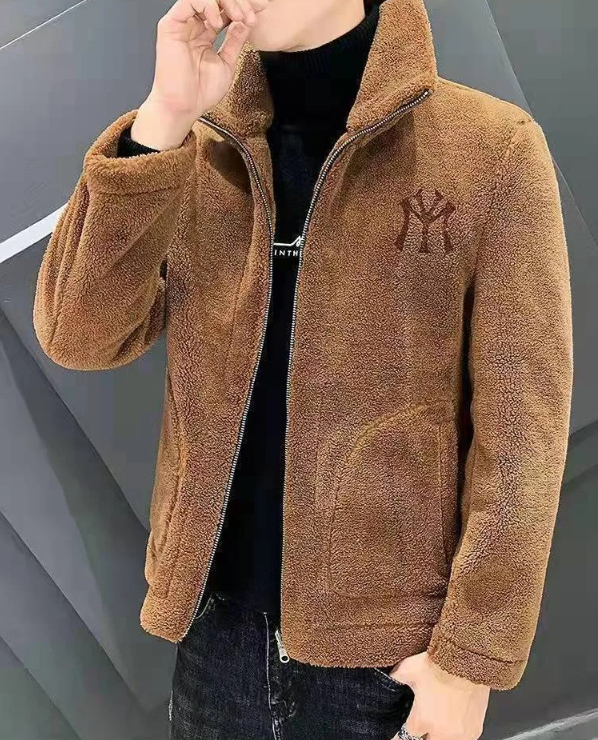 Quilted fleece jacket with a stand-up collar - Arden-Brown-M-Nora Luxe