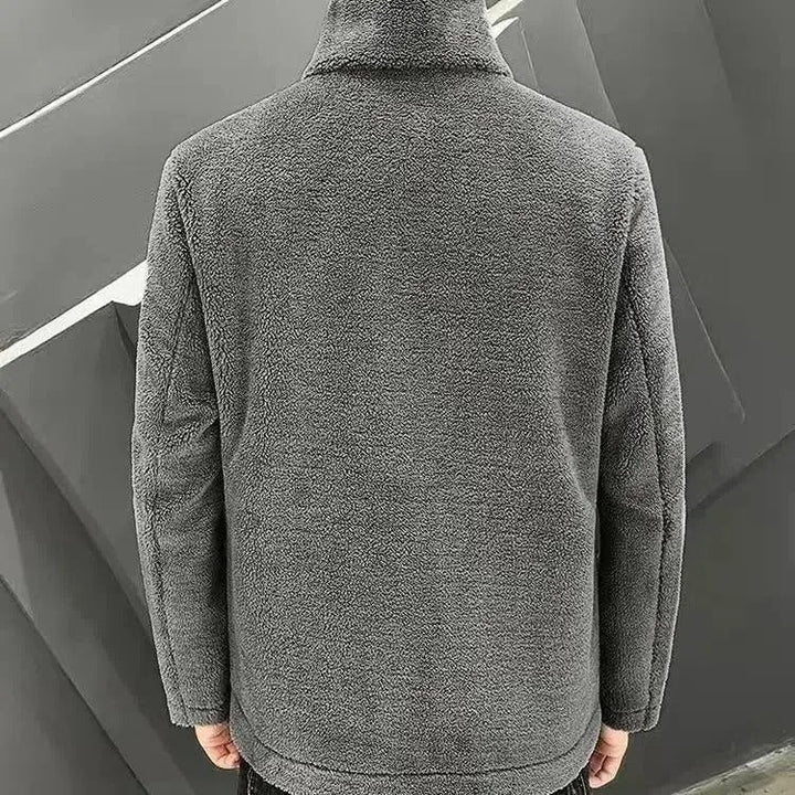 Quilted fleece jacket with a stand-up collar - Arden-Brown without a pocket-M-Nora Luxe