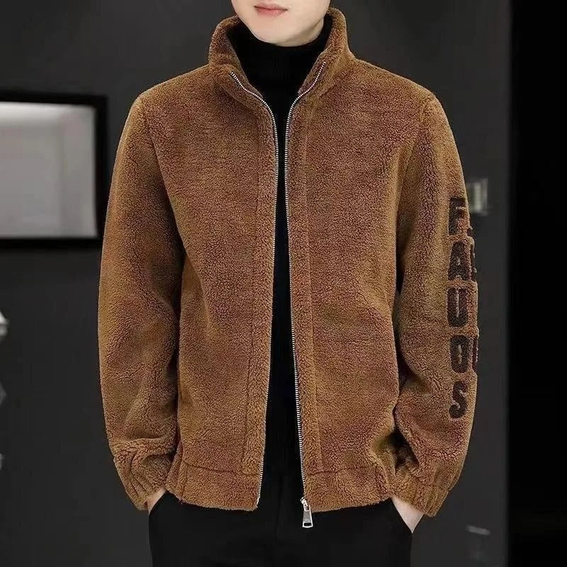 Quilted fleece jacket with a stand-up collar - Arden-Brown without a pocket-M-Nora Luxe