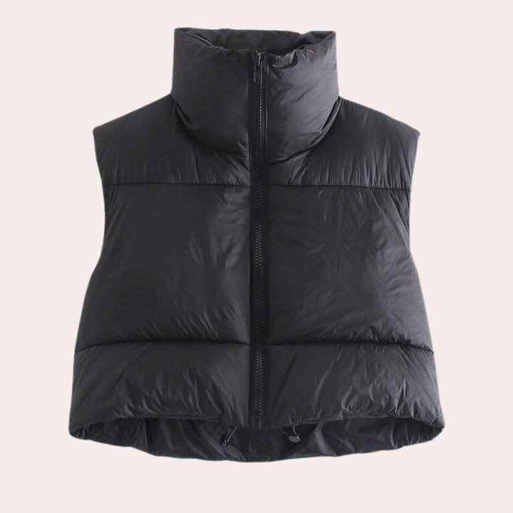 Quilted Short Women's Bodywarmer - Liora-Black-XS-Nora Luxe
