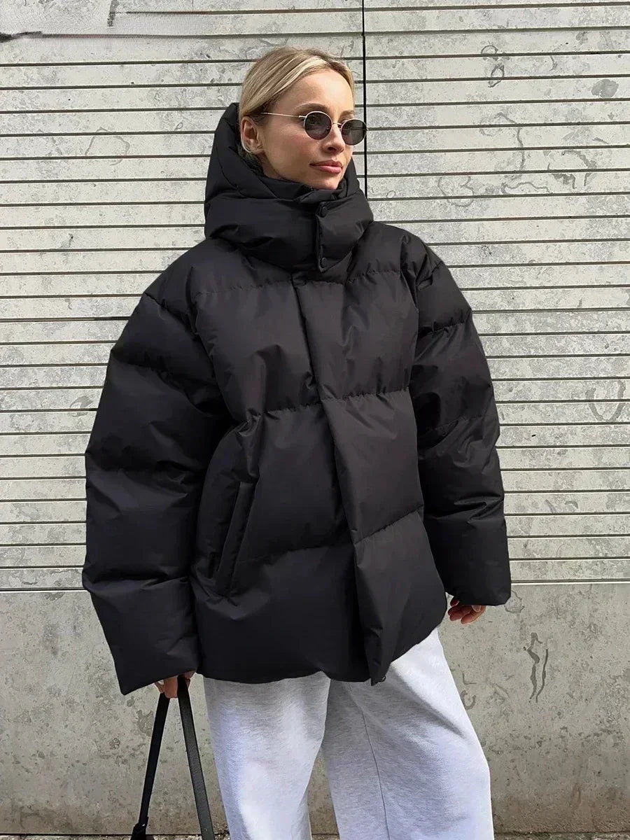 Quilted Winter Coat for Women - Elyssa-Black-S-Nora Luxe