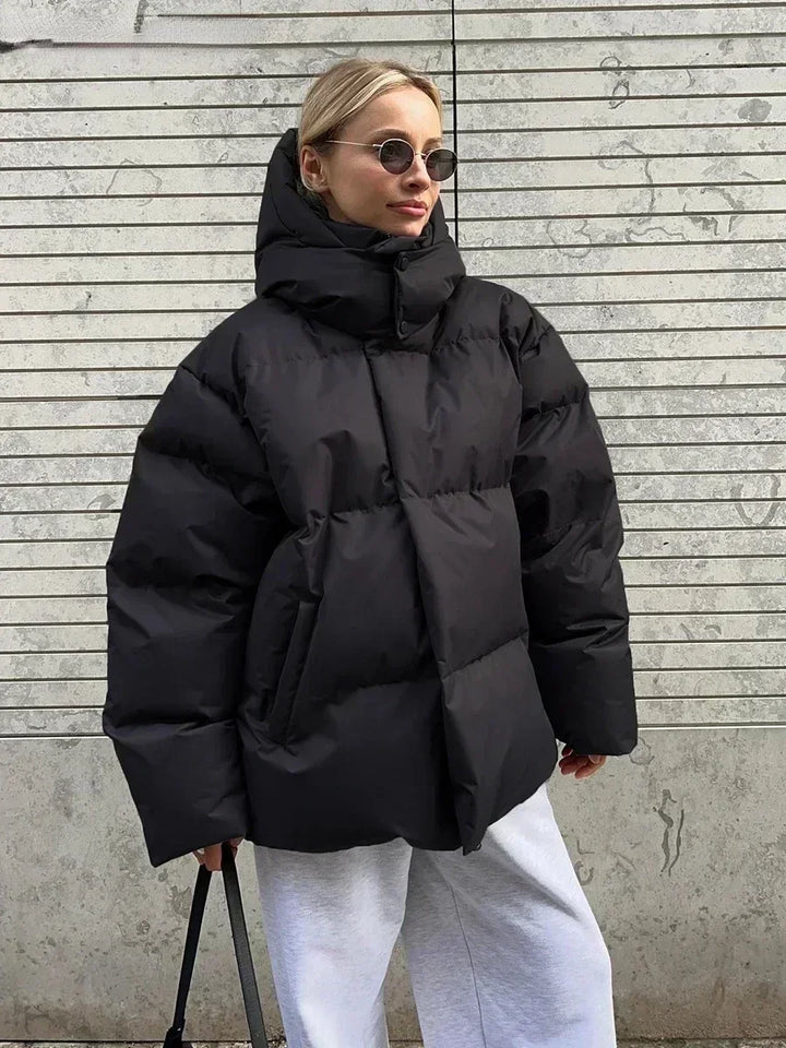Quilted Winter Coat for Women - Elyssa-Black-S-Nora Luxe