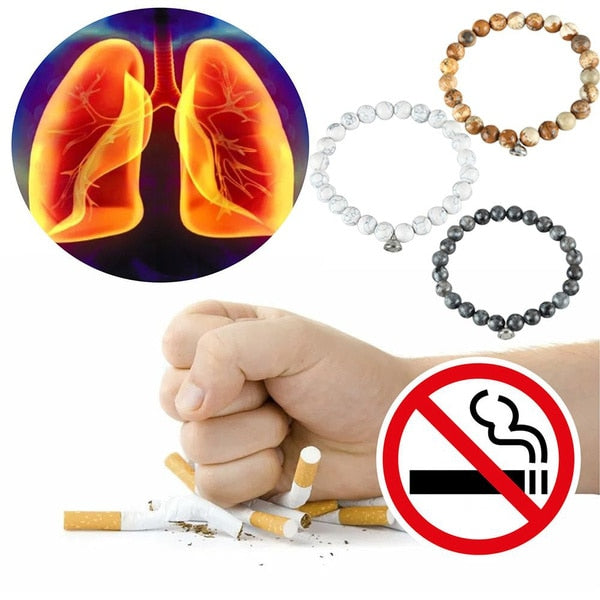 Quit Smoking Bracelet | Natural Gemstones | Health Benefits-Black-Nora Luxe