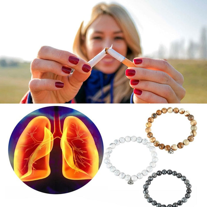 Quit Smoking Bracelet | Natural Gemstones | Health Benefits-Black-Nora Luxe