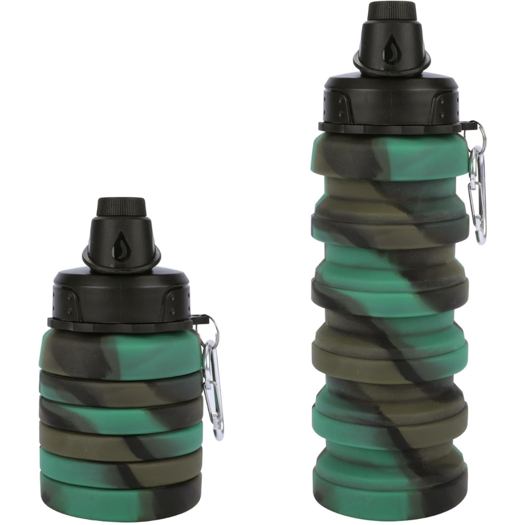 Rainbow Collapsible Water Bottle-Camouflage-Nora Luxe