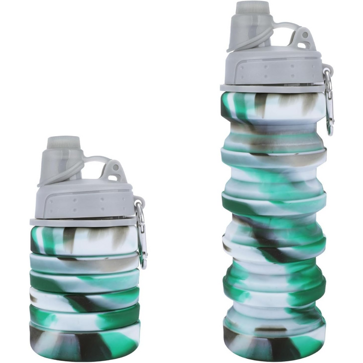 Rainbow Collapsible Water Bottle-Grey Green-Nora Luxe