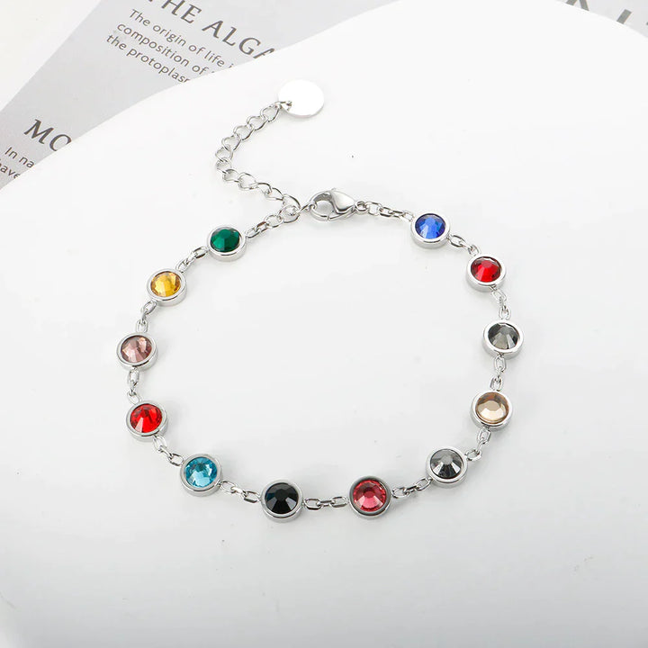 Rainbow Crystal Charm Bracelet | Elegant & Colourful Design-Gold-plated-Nora Luxe