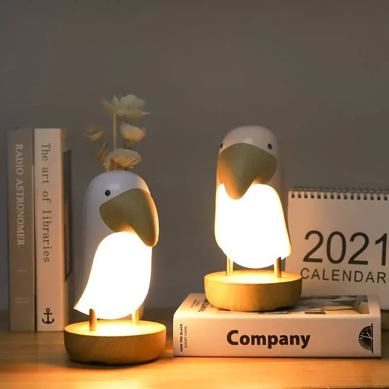 Rechargeable Bird Night Light - PeckLight-White-Nora Luxe