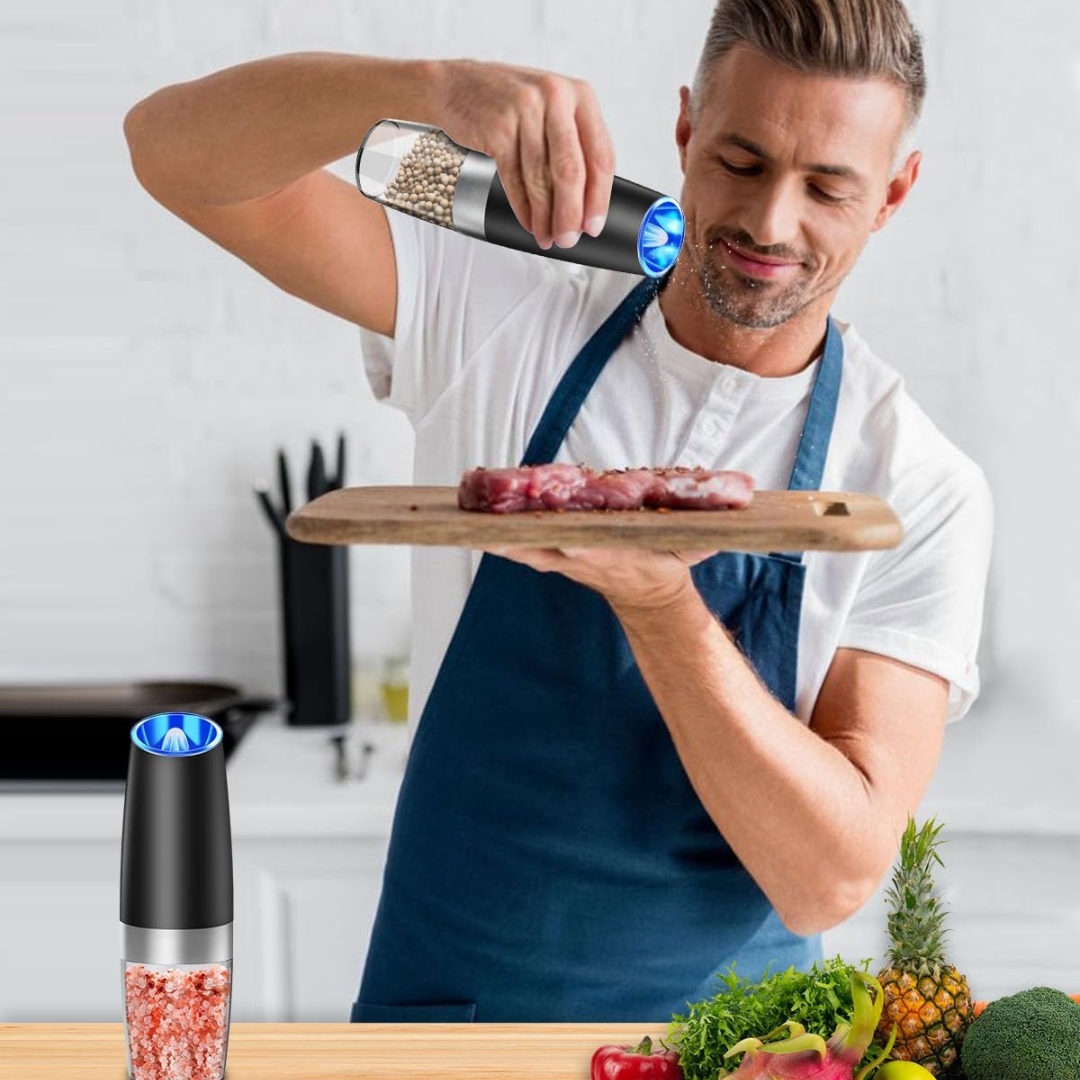 Rechargeable Electric Pepper and Salt Mill Set - GrindMaster Duo-Black-Nora Luxe