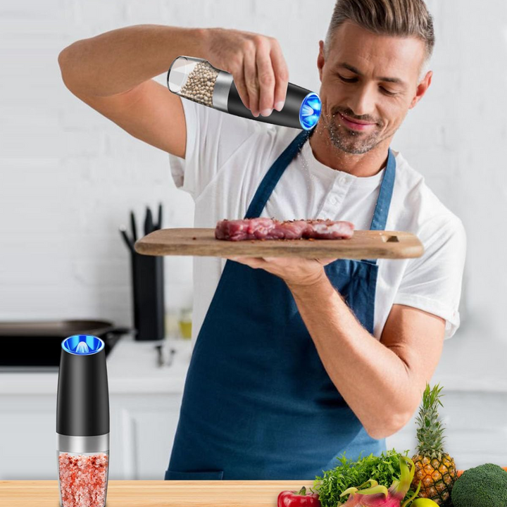 Rechargeable Electric Pepper and Salt Mill Set - GrindMaster Duo-Black-Nora Luxe