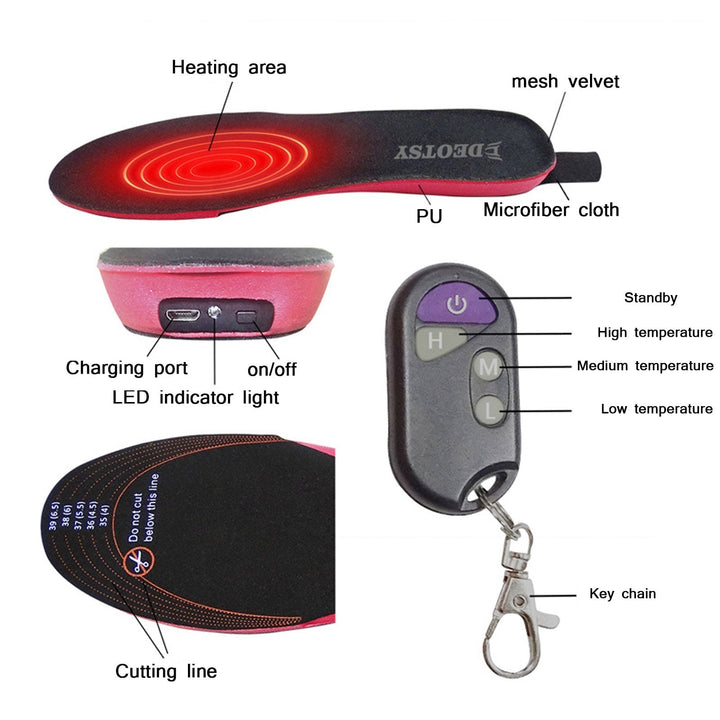 Rechargeable Heated Insoles - Aurora-6.5 - 8.0-Nora Luxe