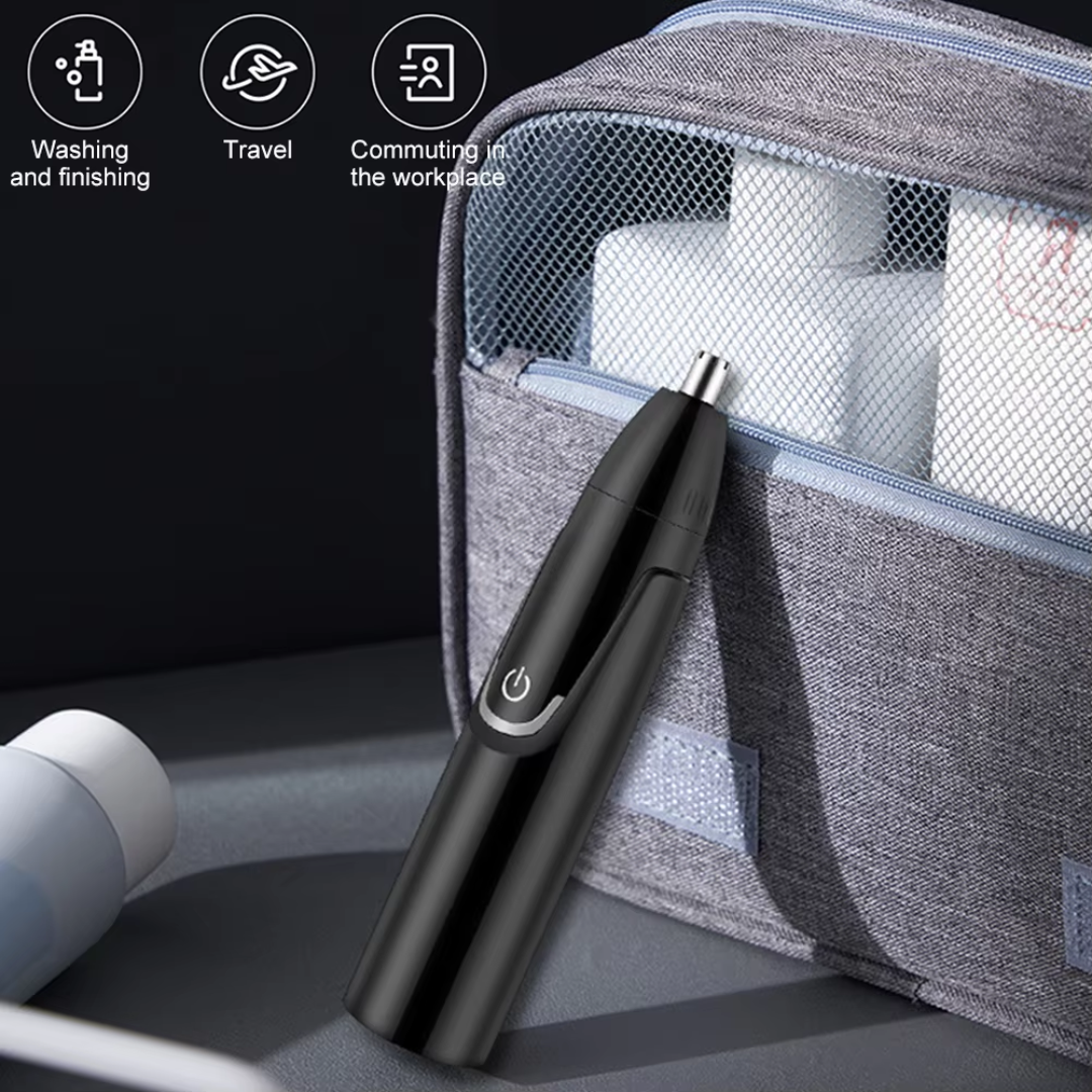 Rechargeable Nose and Ear Trimmer - Painless Facial Care-Black-Nora Luxe