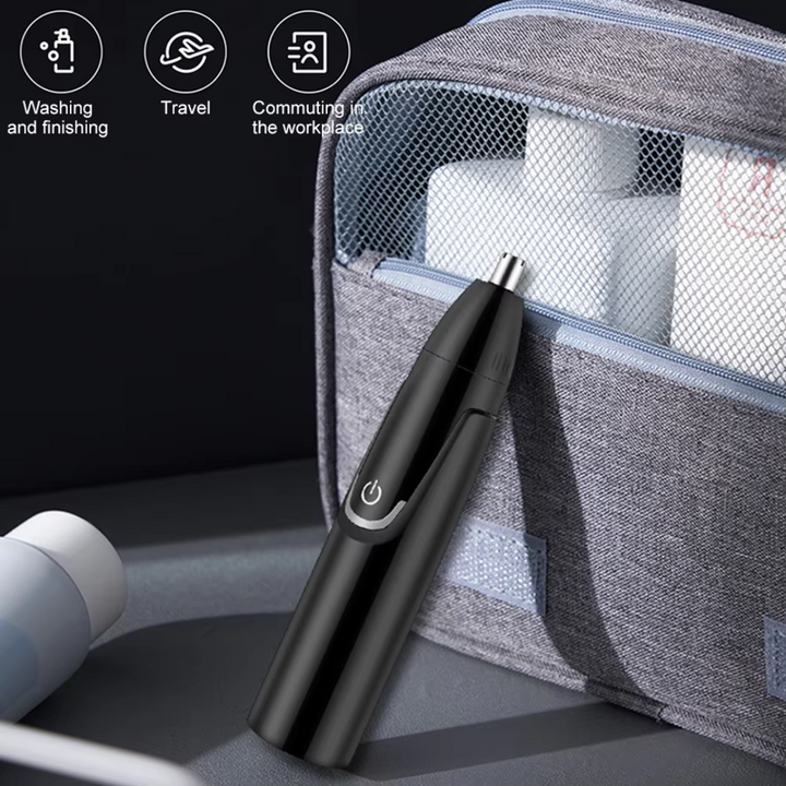 Rechargeable Nose and Ear Trimmer - Painless Facial Care-Black-Nora Luxe