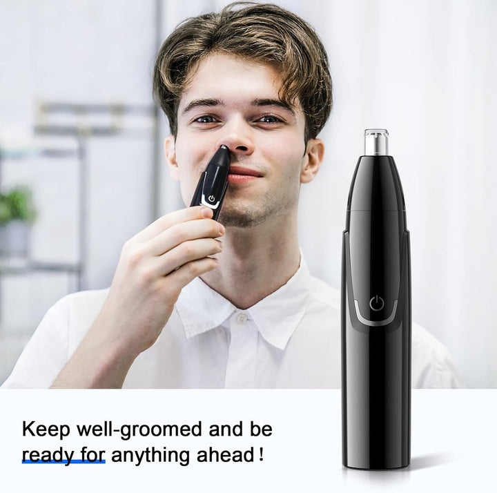 Rechargeable Nose and Ear Trimmer - Painless Facial Care-Black-Nora Luxe