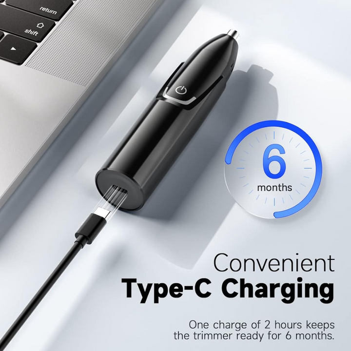 Rechargeable Nose and Ear Trimmer - Painless Facial Care-Black-Nora Luxe