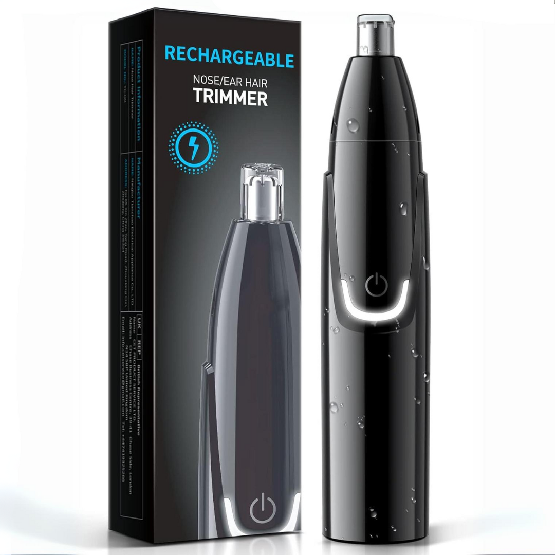 Rechargeable Nose and Ear Trimmer - Painless Facial Care-Black-Nora Luxe