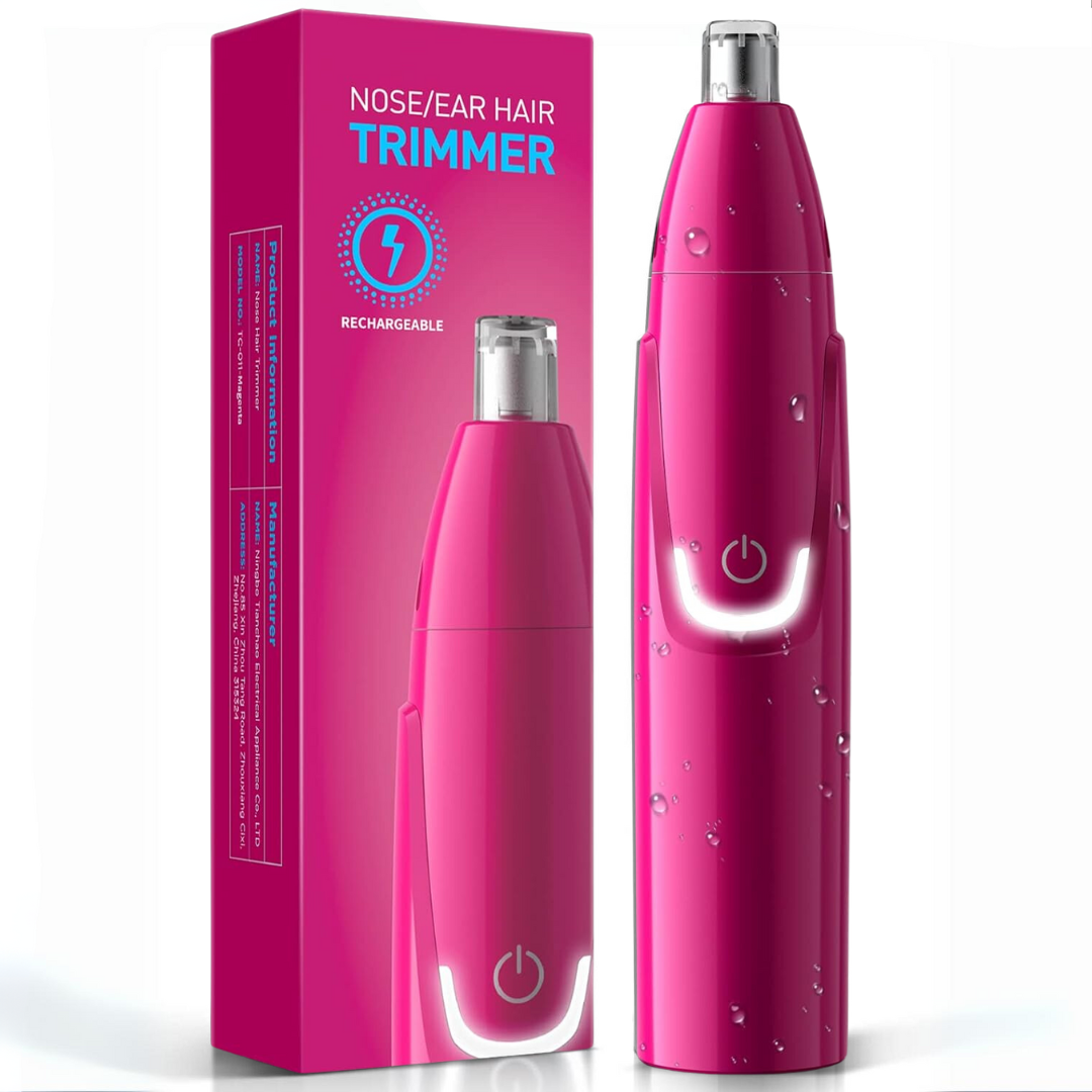 Rechargeable Nose and Ear Trimmer - Painless Facial Care-Magenta-Nora Luxe