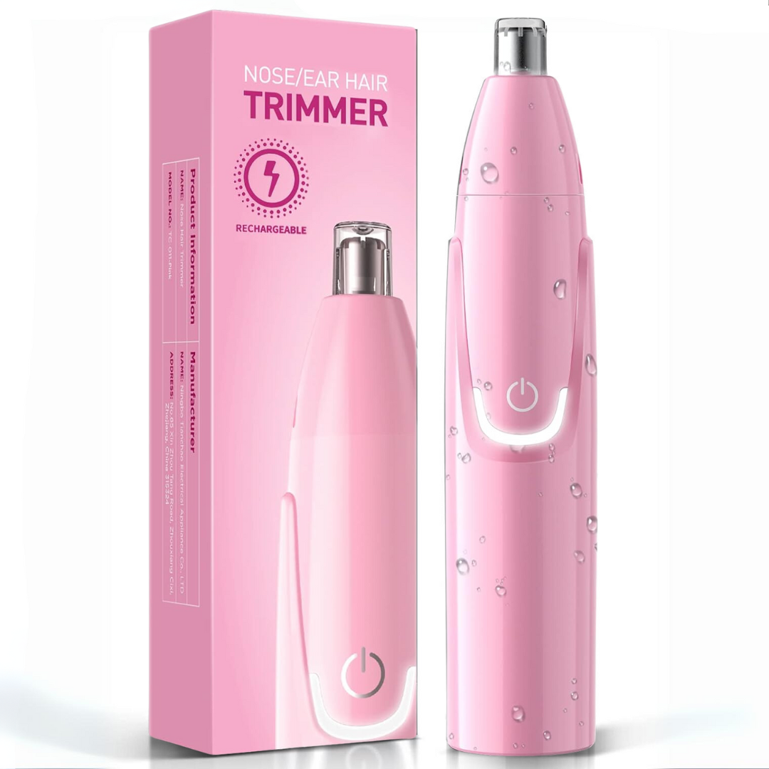 Rechargeable Nose and Ear Trimmer - Painless Facial Care-Pink-Nora Luxe