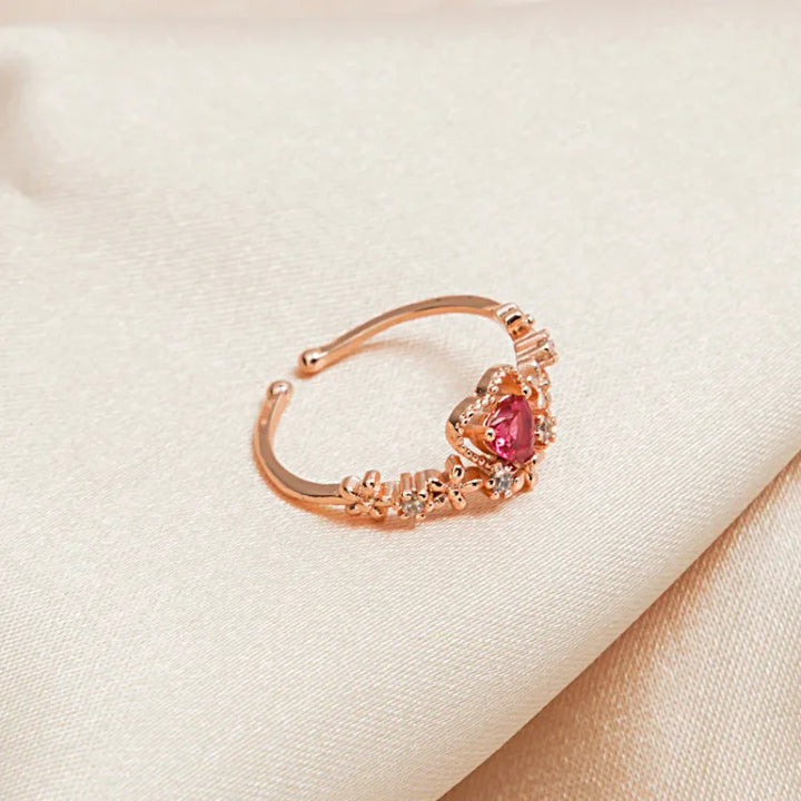 Red Crystal Love Ring - Scarlett-Nora Luxe