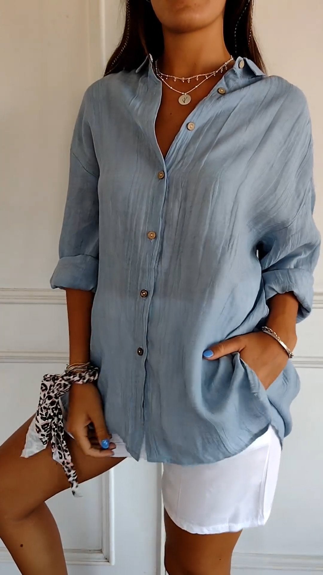 Refined Ladies' Shirt - Elena-Blue-S-Nora Luxe