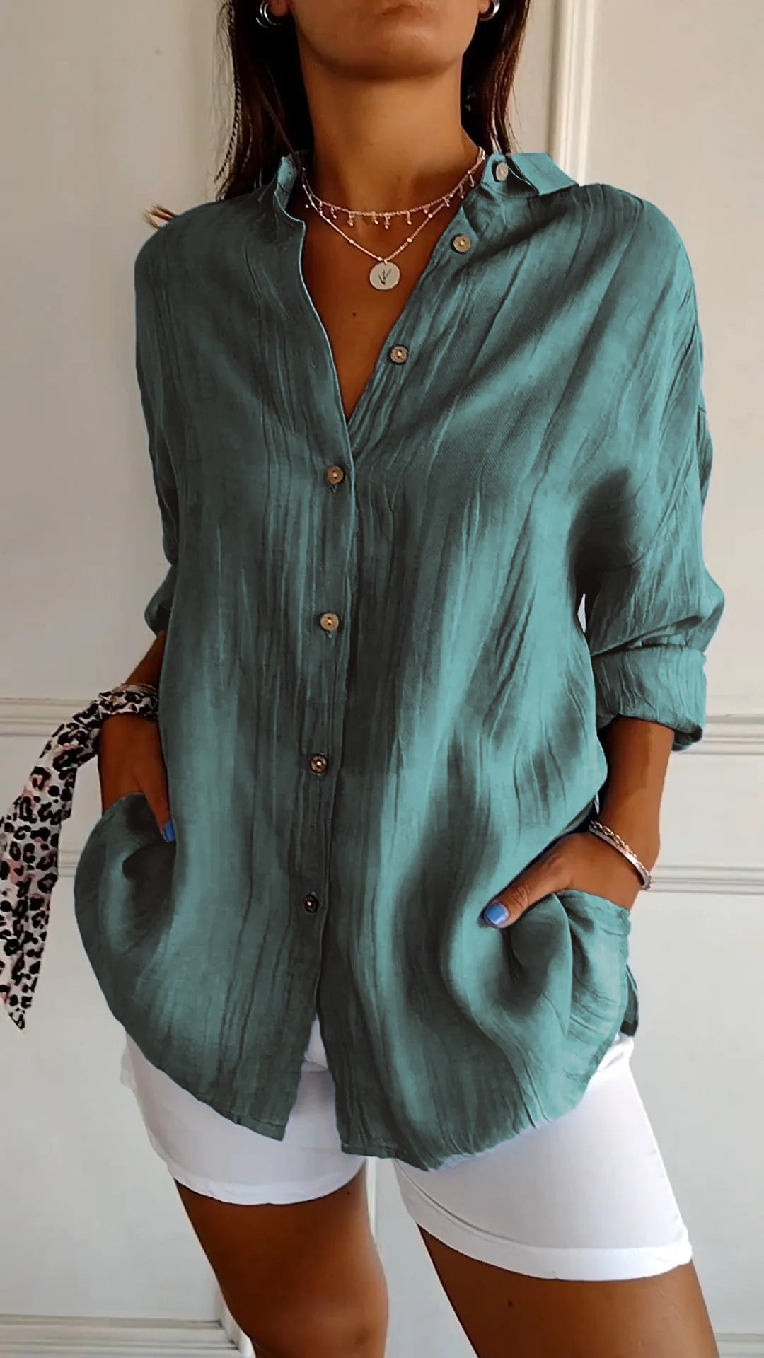 Refined Ladies' Shirt - Elena-Sea green-S-Nora Luxe