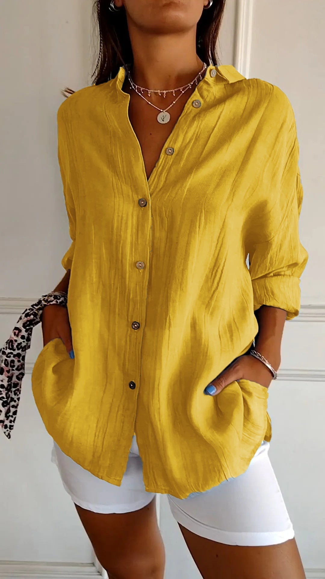 Refined Ladies' Shirt - Elena-Yellow-S-Nora Luxe