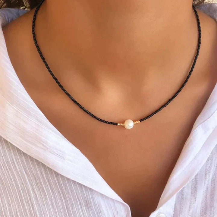 Refined Pearl Necklace (Buy 1 Get 1 Free) - Luxury Pearl-Turquoise + black (1+1 free)-Nora Luxe