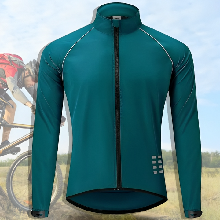 Reflective Cycling Jacket for Men - ReflectoRide-Blue-green-M-Nora Luxe