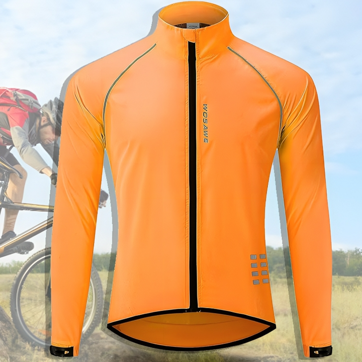 Reflective Cycling Jacket for Men - ReflectoRide-Orange-M-Nora Luxe