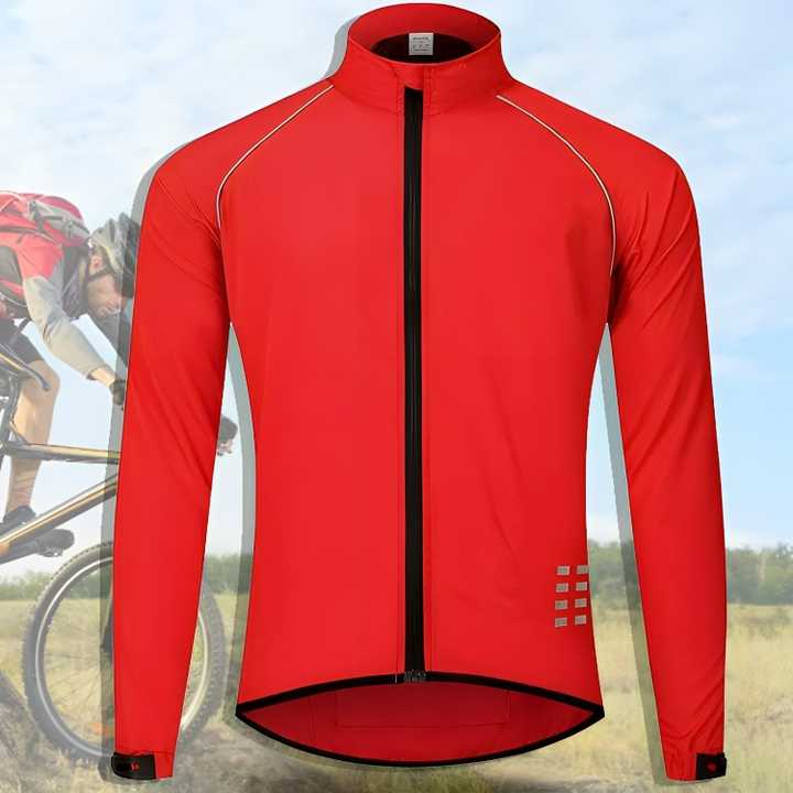 Reflective Cycling Jacket for Men - ReflectoRide-Red-M-Nora Luxe