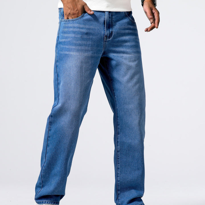 Relaxed Fit Regular Men's Jeans - Lucas-Blue-30-Nora Luxe