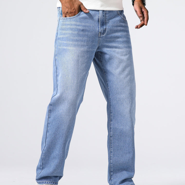 Relaxed Fit Regular Men's Jeans - Lucas-Royal Blue-30-Nora Luxe