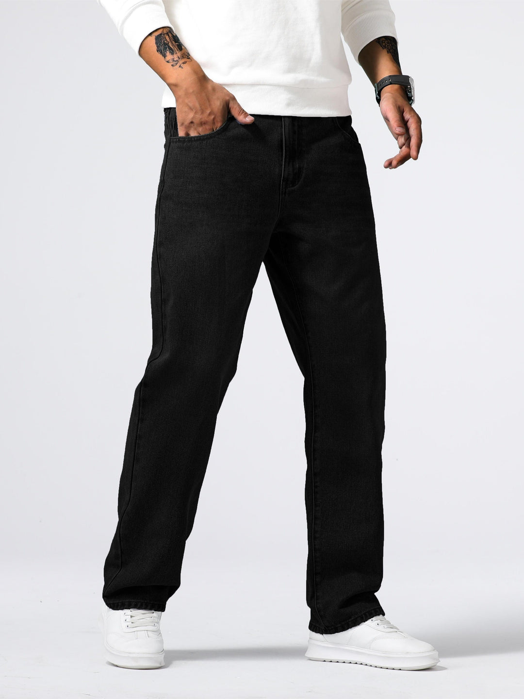 Relaxed Fit Regular Men's Jeans - Lucas-Royal Blue-30-Nora Luxe