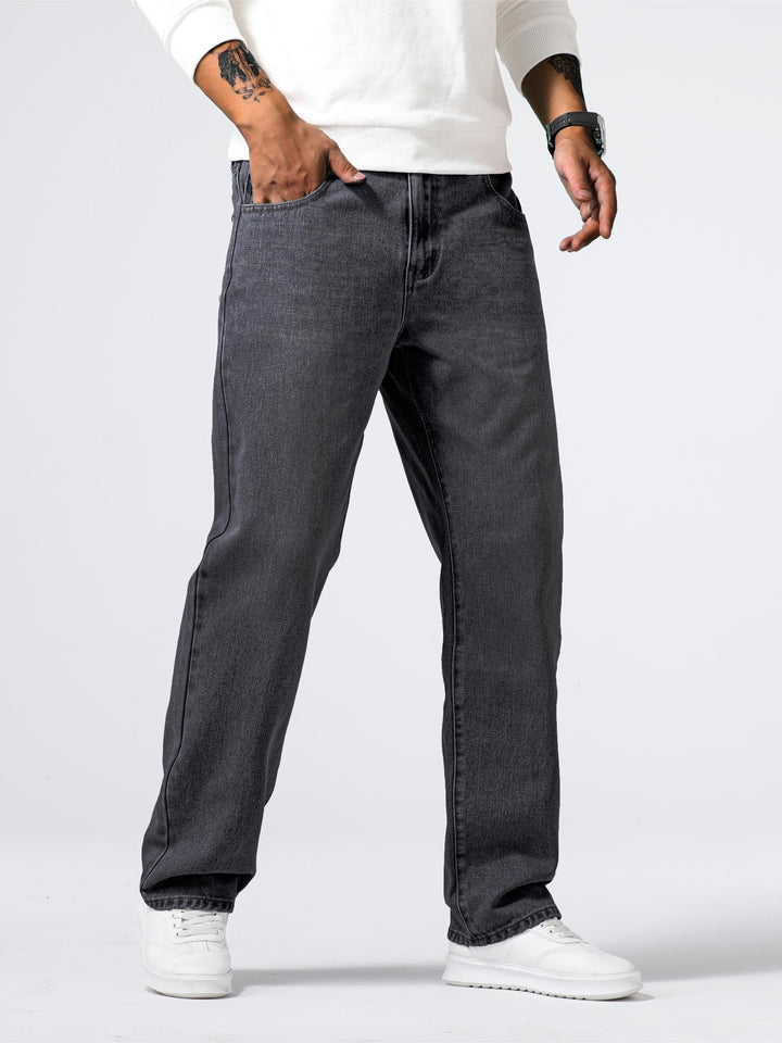 Relaxed Fit Regular Men's Jeans - Lucas-Royal Blue-30-Nora Luxe
