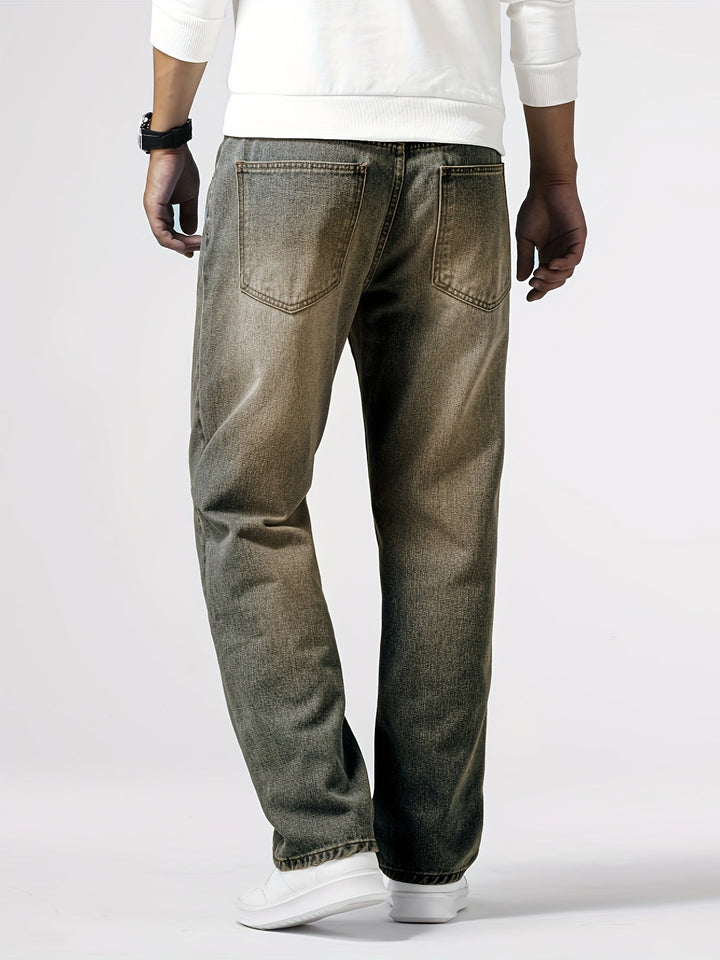 Relaxed Fit Regular Men's Jeans - Lucas-Royal Blue-30-Nora Luxe