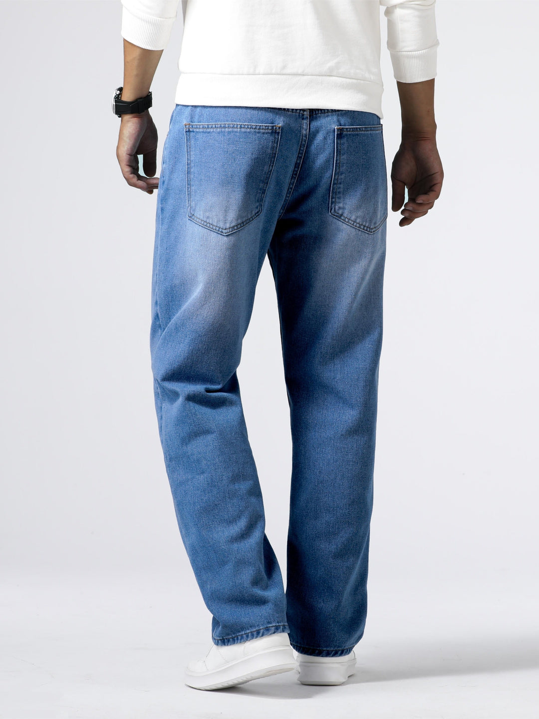 Relaxed Fit Regular Men's Jeans - Lucas-Royal Blue-30-Nora Luxe