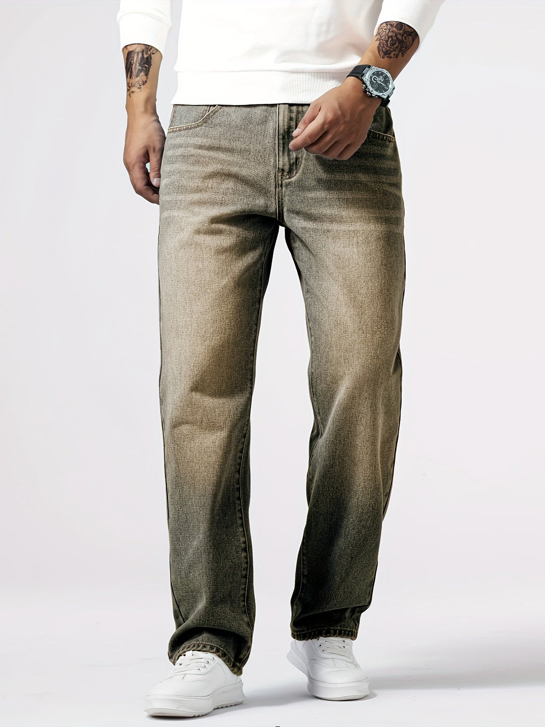 Relaxed Fit Regular Men's Jeans - Lucas-Royal Blue-30-Nora Luxe