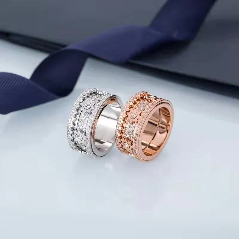 Relaxing Spinner - Spinfinity-Rose gold-17.4mm = 0.685 inches-Nora Luxe