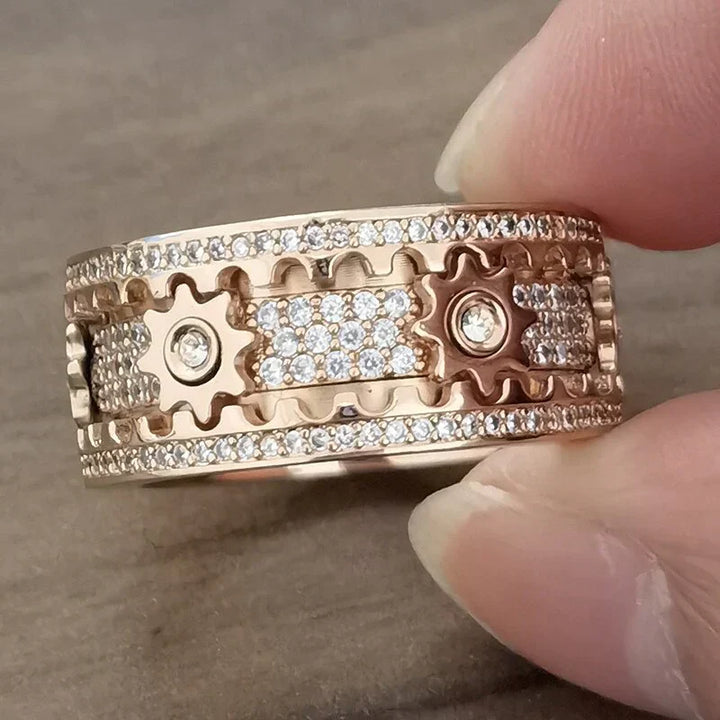 Relaxing Spinner - Spinfinity-Rose gold-17.4mm = 0.685 inches-Nora Luxe