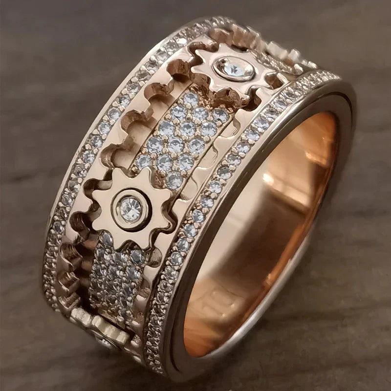 Relaxing Spinner - Spinfinity-Rose gold-17.4mm = 0.685 inches-Nora Luxe
