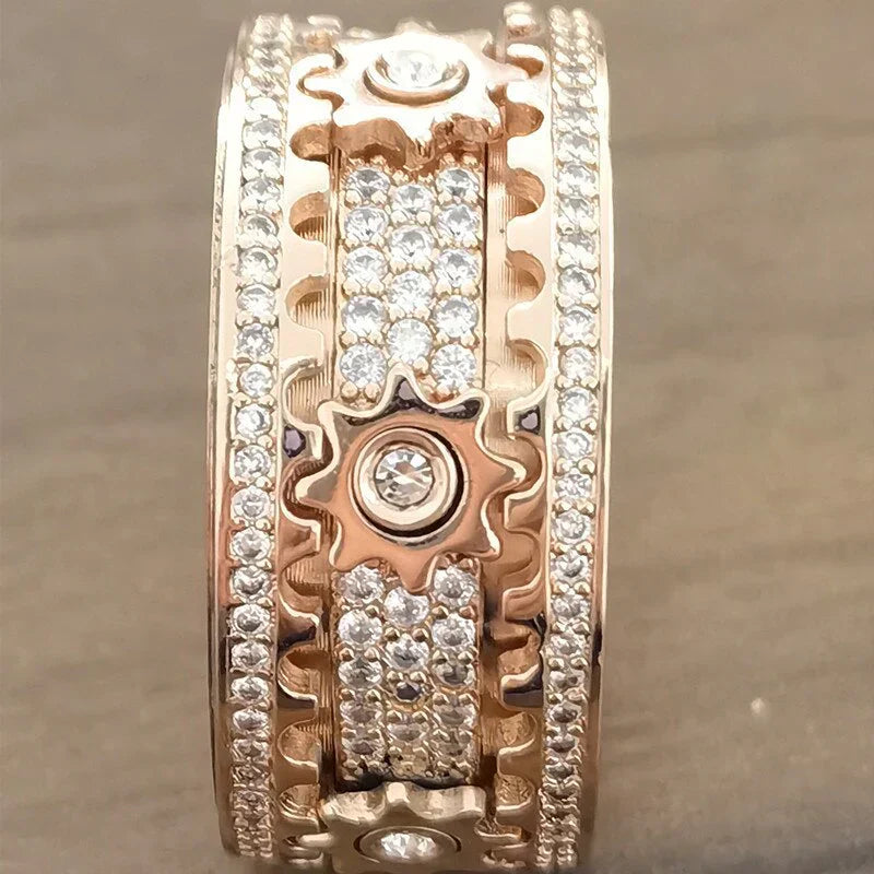 Relaxing Spinner - Spinfinity-Rose gold-17.4mm = 0.685 inches-Nora Luxe